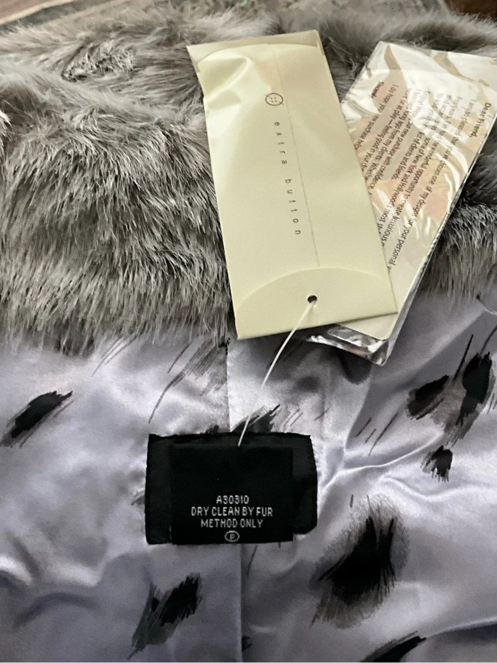 Dennis Basso Boutique A30310 Silver Gray Faux Fur Full Length Coat Size S NWT